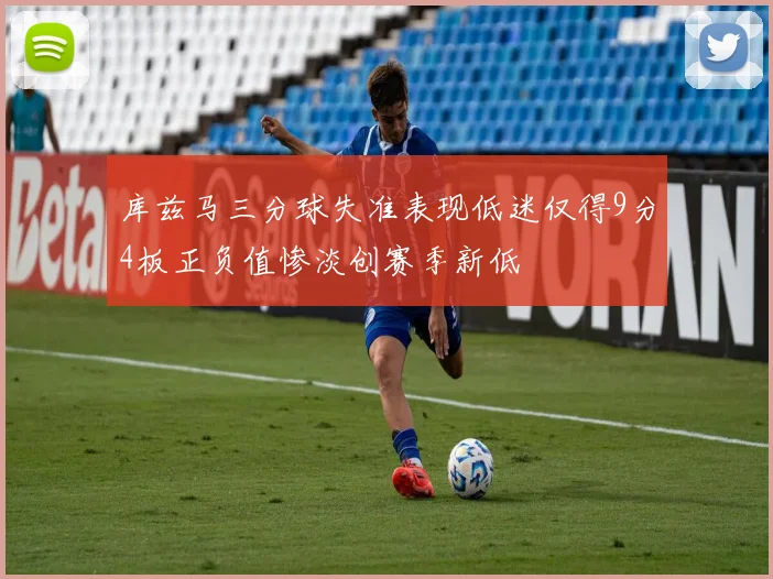 库兹马三分球失准表现低迷仅得9分4板正负值惨淡创赛季新低